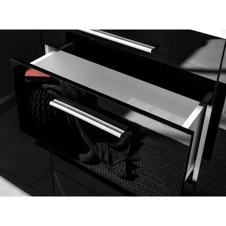Kommode Schwarz mit 4 Schubladen Sideboard