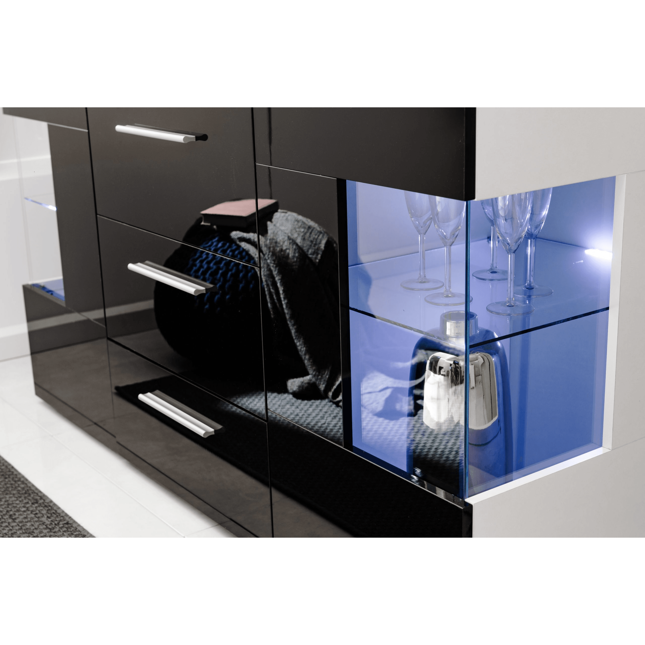 Kommode Weiß mit 4 Schubladen Sideboard