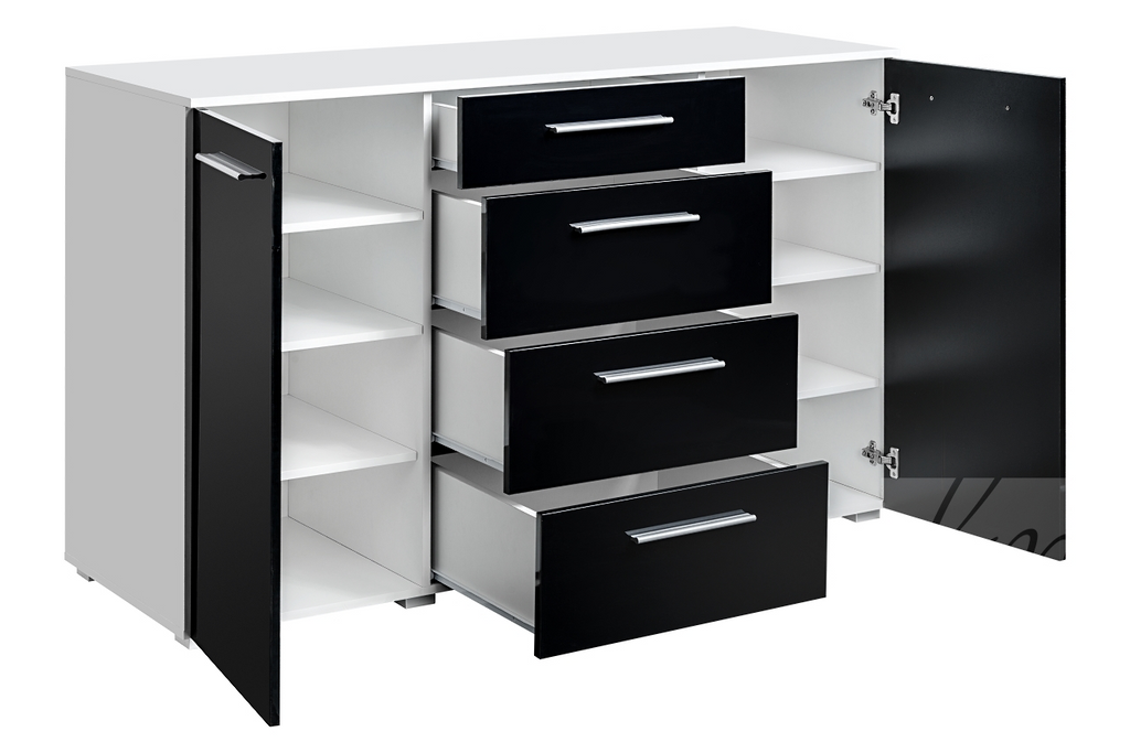 Kommode Grau mit 4 Schubladen Sideboard